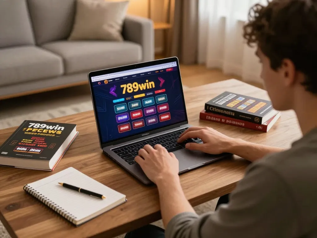 Engaged player strategizing on the 789win platform while enjoying a cozy home environment.