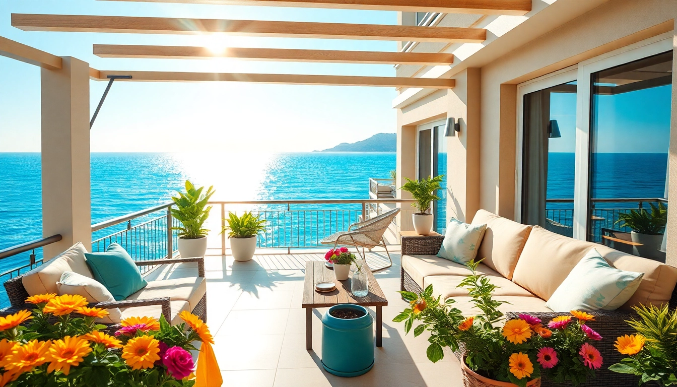 Showcasing a modern apartment for rent in Alanya, Turkey, with stunning coastal views.