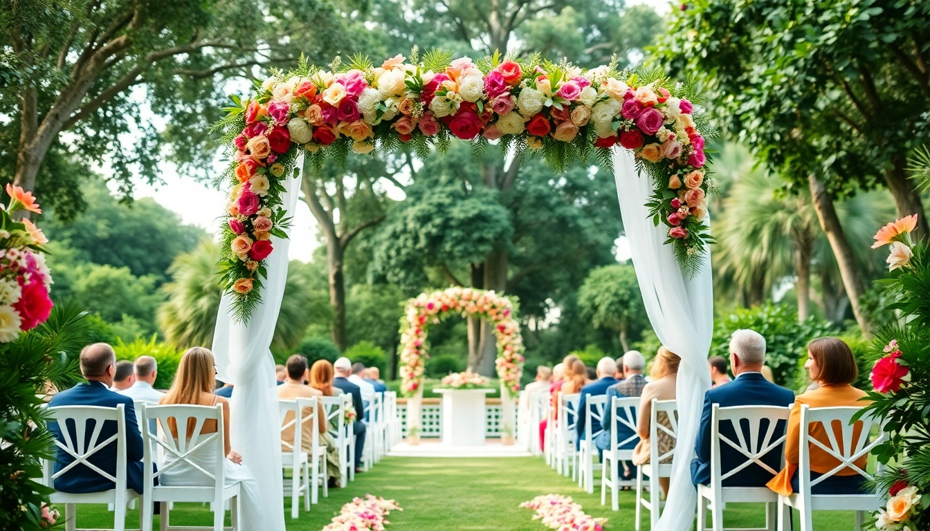 Celebrate your dream wedding at this elegant Jacksonville Wedding Venue with stunning floral decorations.