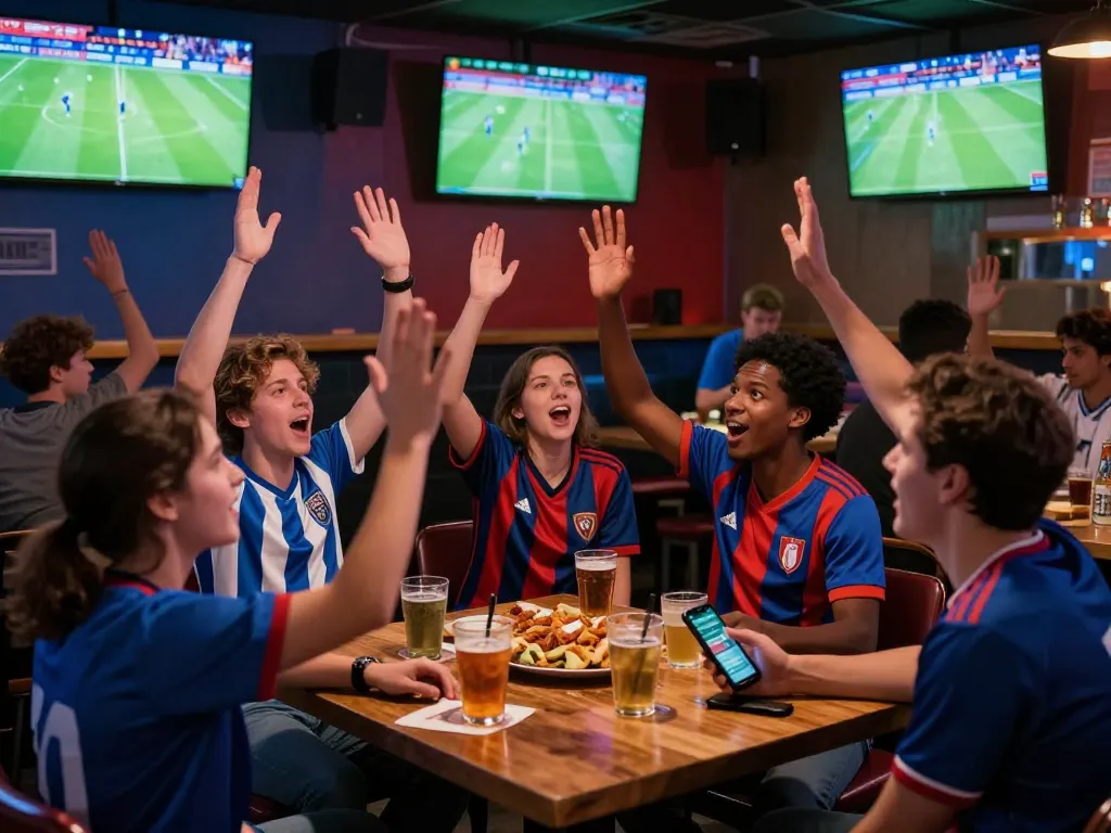 Fans cheering at https://cakhiatv.design/ with live soccer games and betting excitement