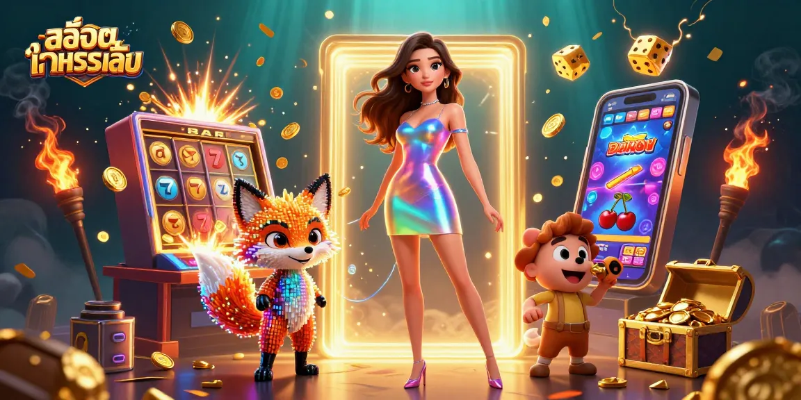 Play exciting สล็อตทดลองเล่น games surrounded by dazzling visuals and jackpot elements.