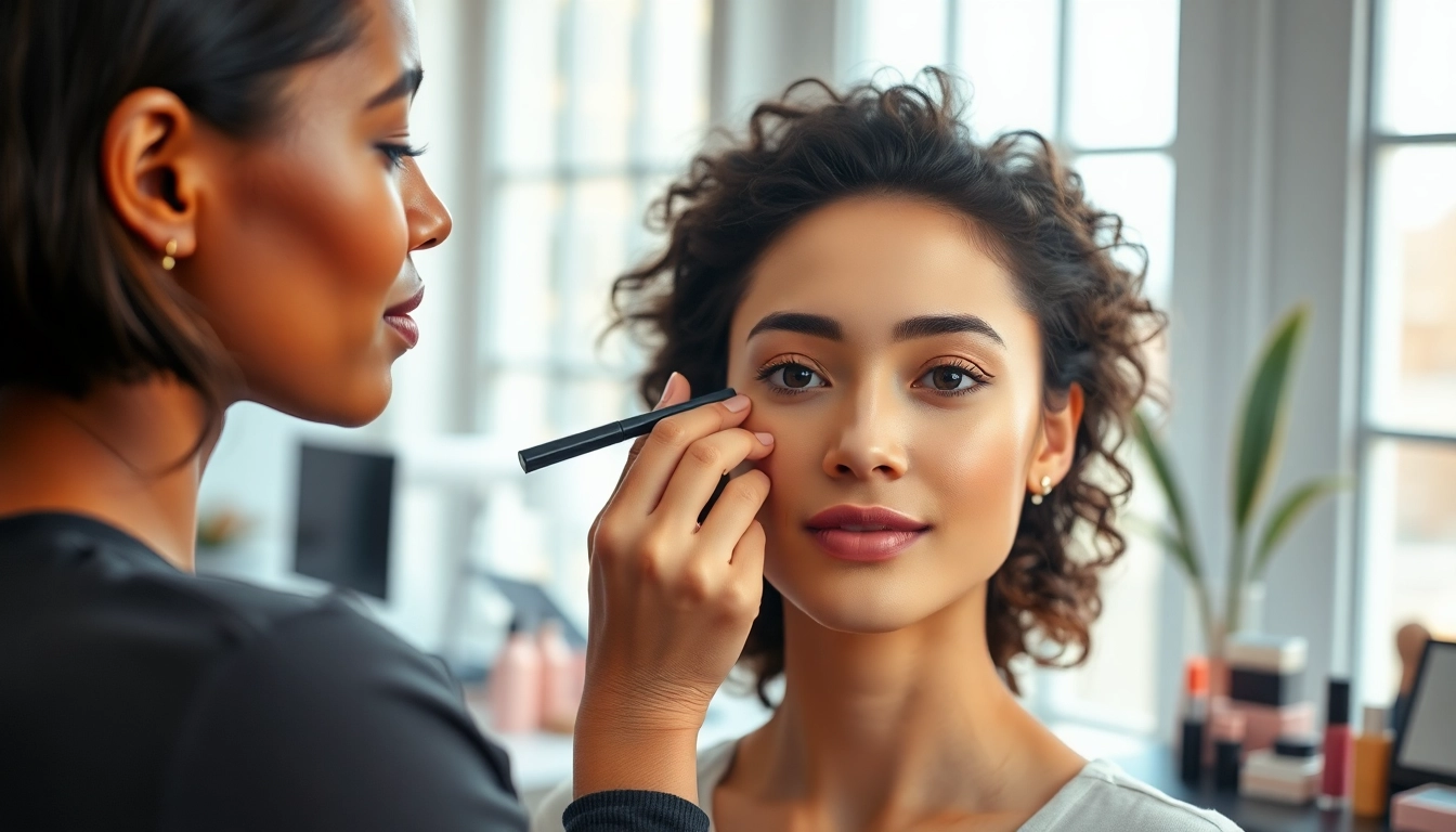 Application of Glow Blend showcasing model's radiant skincare routine.