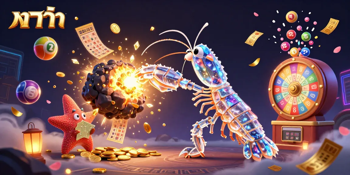 Experience the excitement of บาคาร่า with vibrant elements like golden coins and colorful balls in a dynamic casino scene.