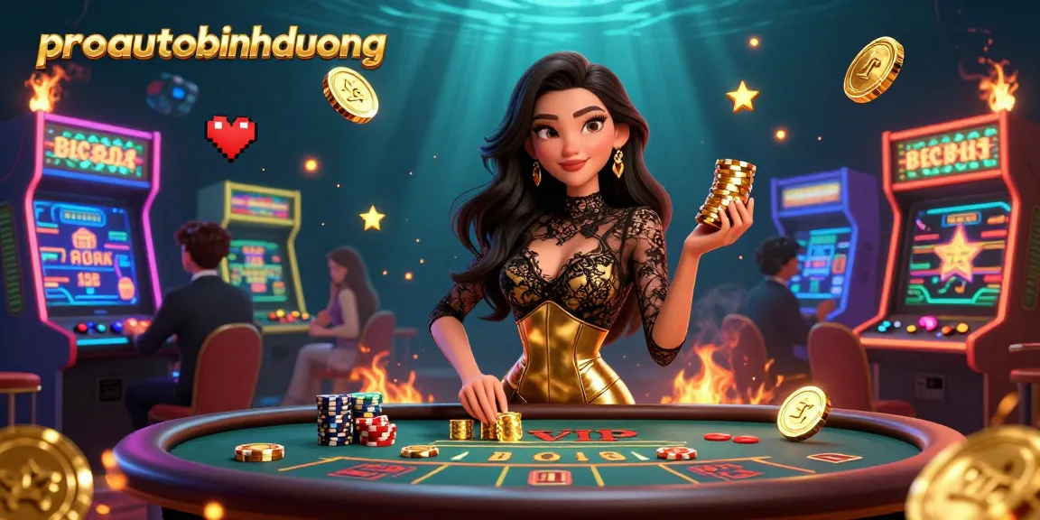 Engage in high-stakes gaming at proautobinhduong with a confident player showcasing golden chips.