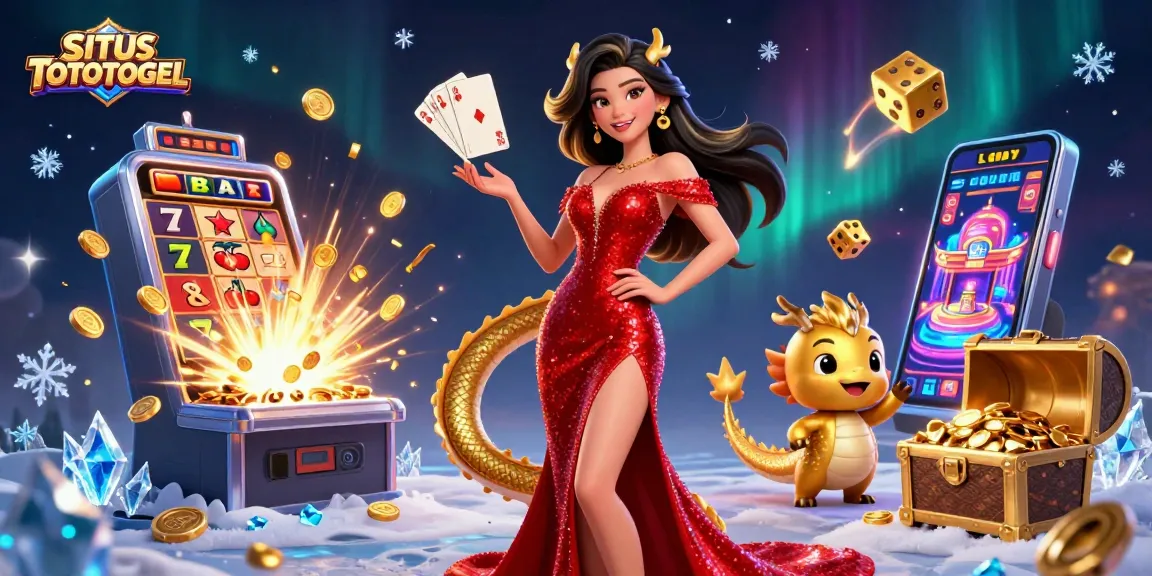 Experience the thrill of winning at SITUS TOTOTOGEL with vibrant casino elements and characters.