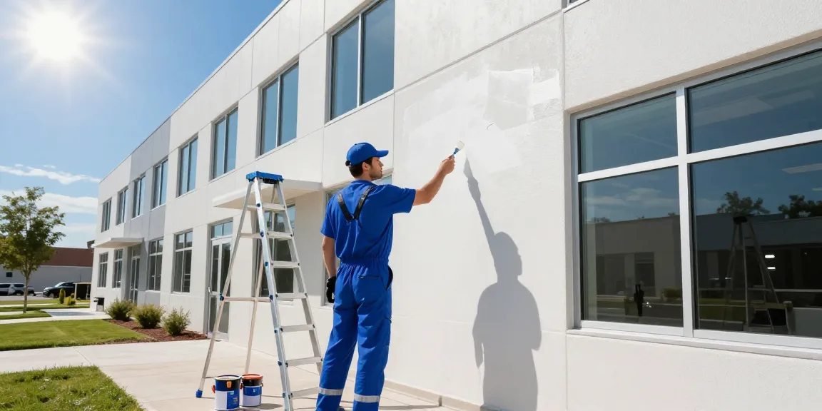 Professional commercial painters Polk County IA revitalizing business with fresh paint.