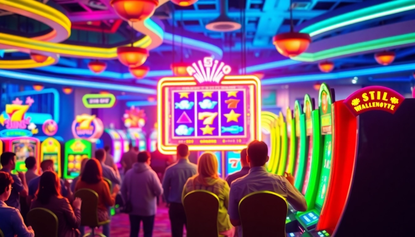 Temukan situs slot depo 5k dengan mesin slot berwarna-warni dan suasana kasino yang hidup