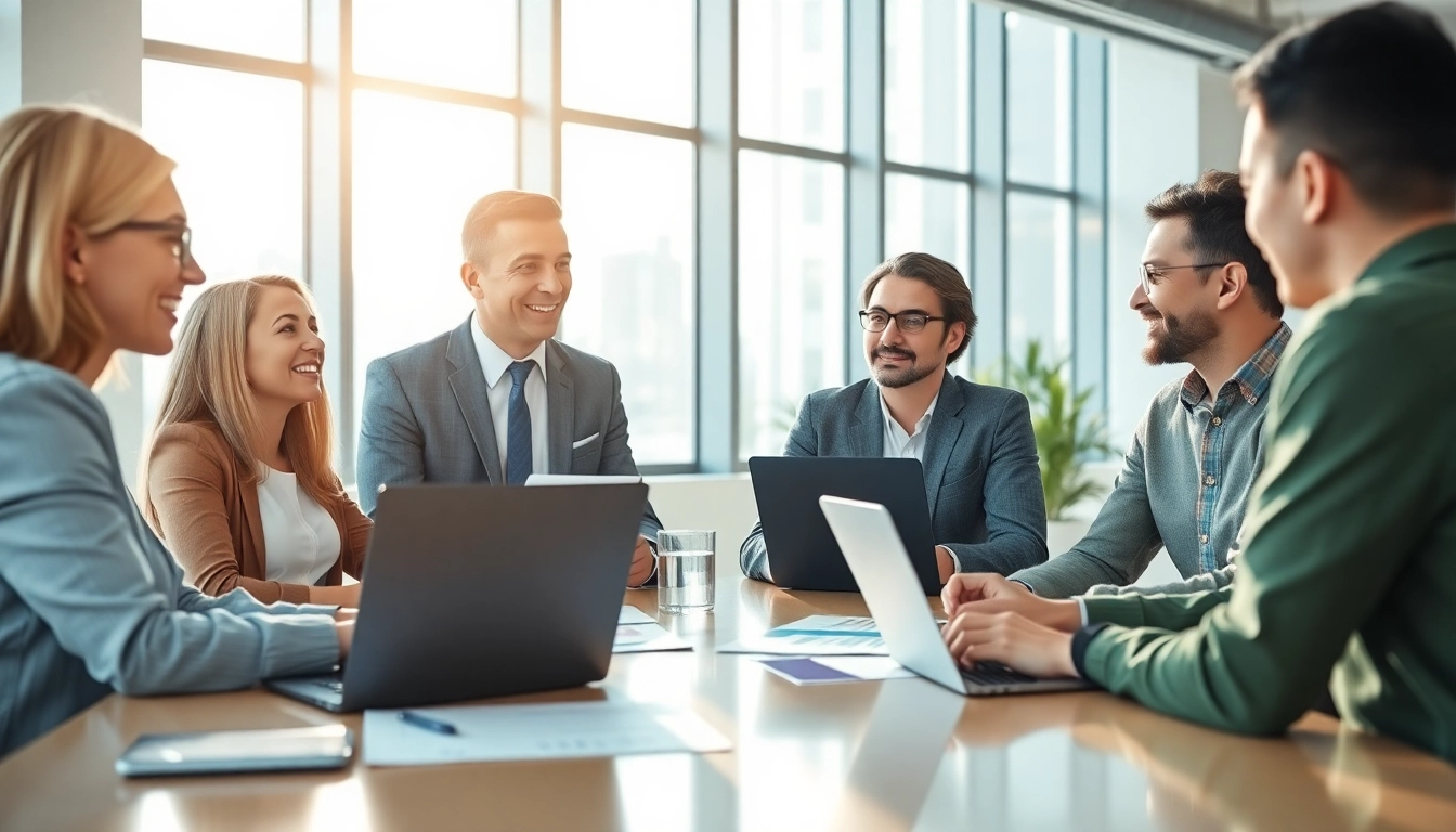 Discuss strategies for sales enablement content tracking with a diverse team in a bright office.