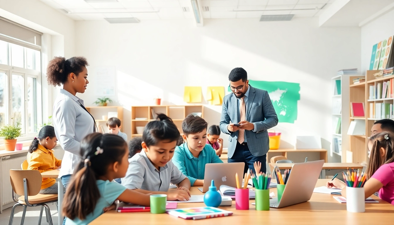 Students participating actively in Education activities within a collaborative classroom environment.