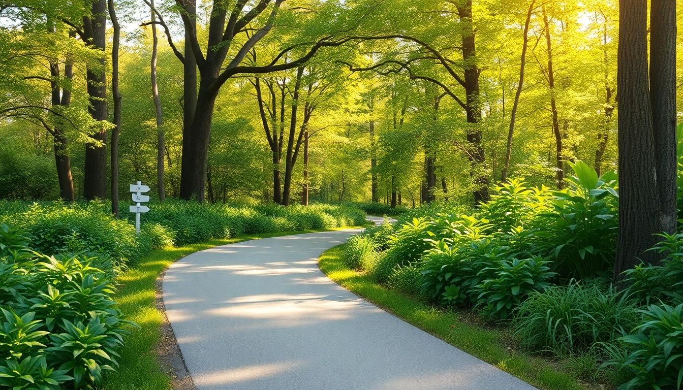 Find my true calling illustrated by a serene landscape showing a winding path through nature.