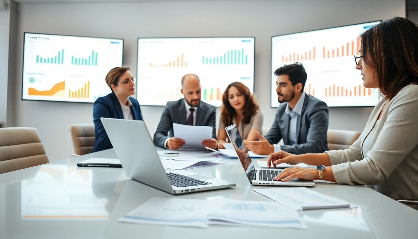 Analyze competitor pricing strategies during a business meeting in a modern office.