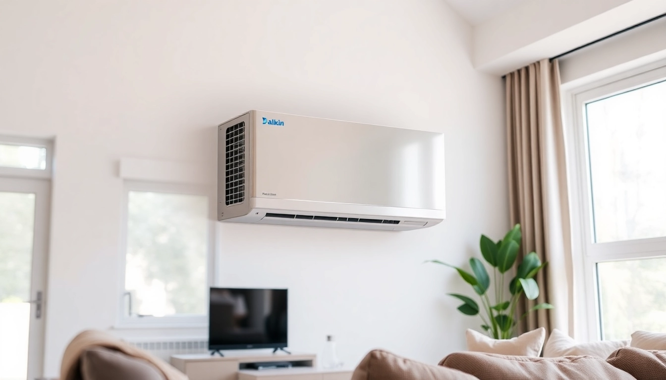 Install a Daikin mini split AC for optimal cooling in your stylish living room.