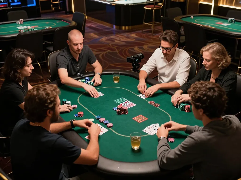 Watch players strategize in an intense poker game at website amigogrillandco, where emotions run high and winning tactics unfold.