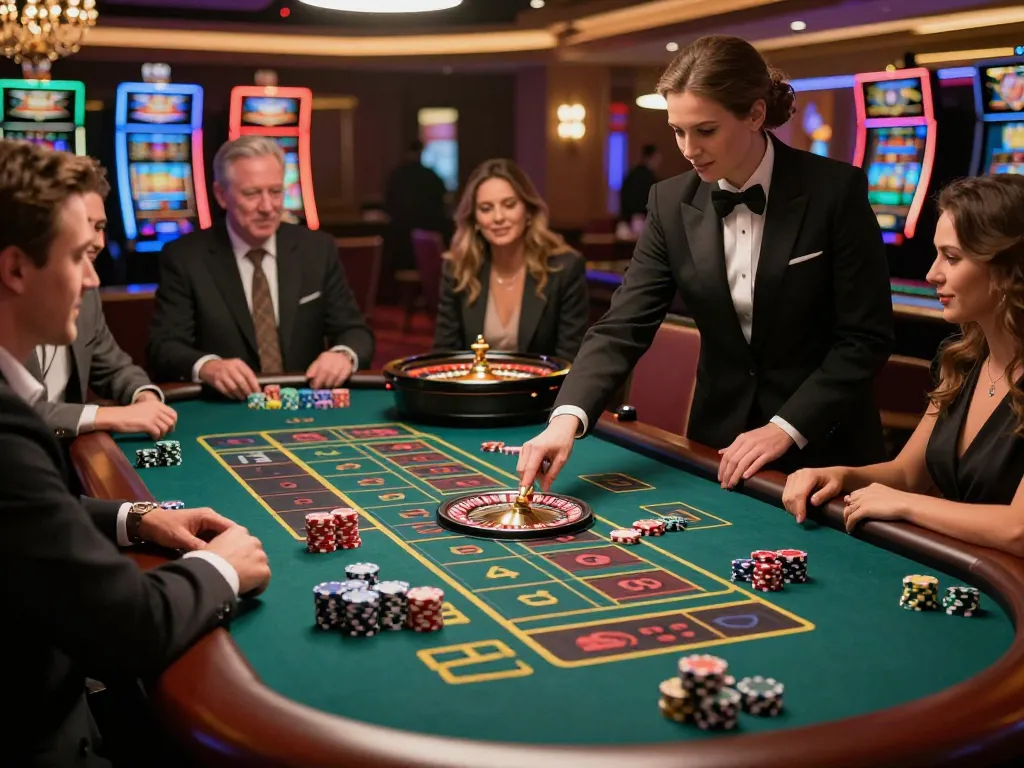 Play at the thrilling roulette table in a luxurious setting at 789win com casino.