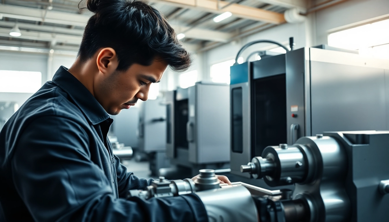 Showcasing Chiheng Custom CNC Machining in action with precision parts being manufactured by advanced CNC machinery.