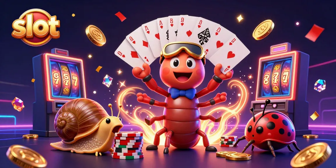 Spinning lucky slot reels amidst lively casino characters and gold coins.