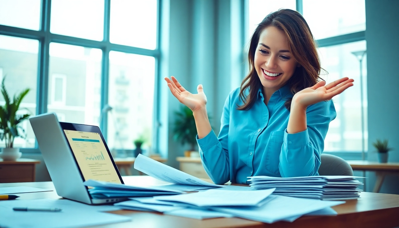 Reviewing applications for new hire jobs in a professional office setting.