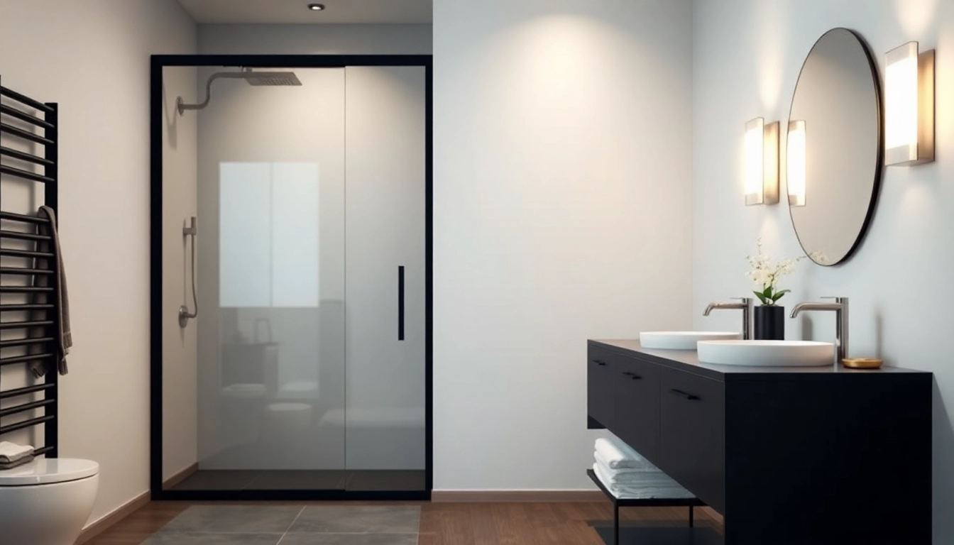 Enhance your space with a sleek shower door black frame showcasing modern design.