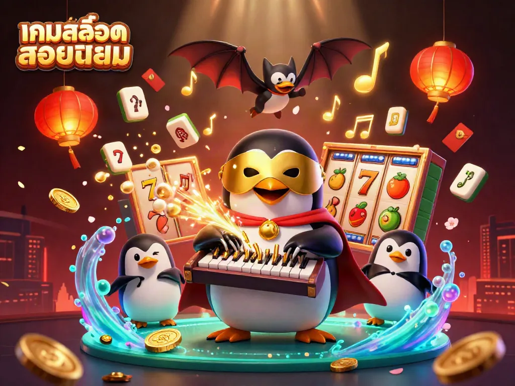 Experience the excitement of เกมสล็อตยอดนิยม with a captivating 3D illustration full of slot machine elements and vibrant casino symbols.