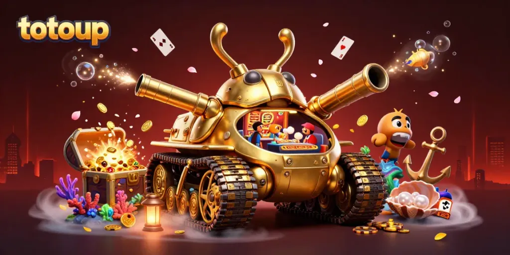 Experience the excitement of totoup casino adventures with a vibrant scene of interactive games and celebrations.