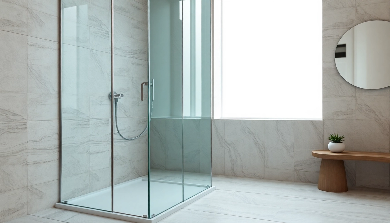 Explore elegant showers in a beautifully designed bathroom with modern glass enclosures and serene lighting.