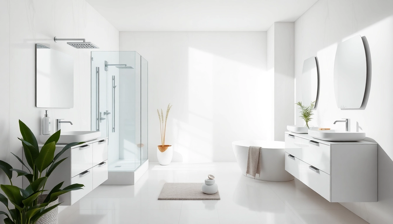 Verwenden Sie sonni sanitär Produkte in einem modernen Badezimmer mit stilvollen Details.