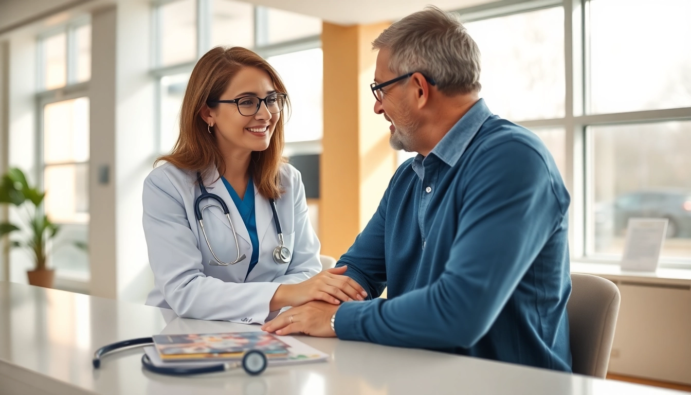 Health expert engaging with a patient, emphasizing trust and care in a professional setting.