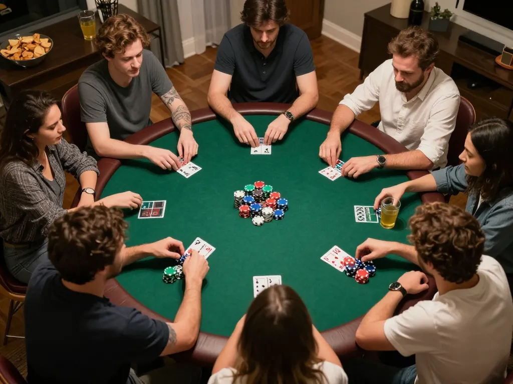 Players strategize and place bets while enjoying friendly competition in a tg88 poker game.