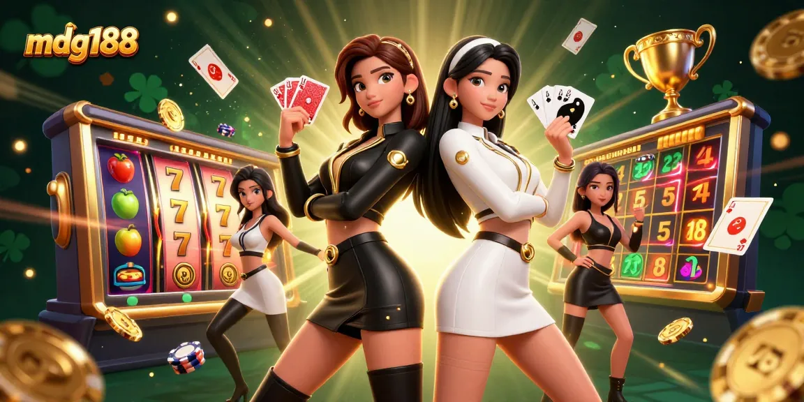 Engage with mdg188 as stunning Asian women showcase their gaming prowess, betting with cards.