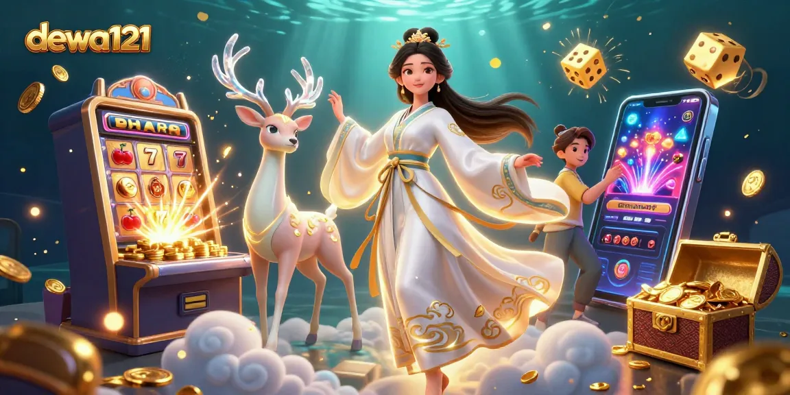Rasakan sensasi dewa121 dengan ilustrasi kasino yang hidup yang menampilkan slot dan kegembiraan jackpot.