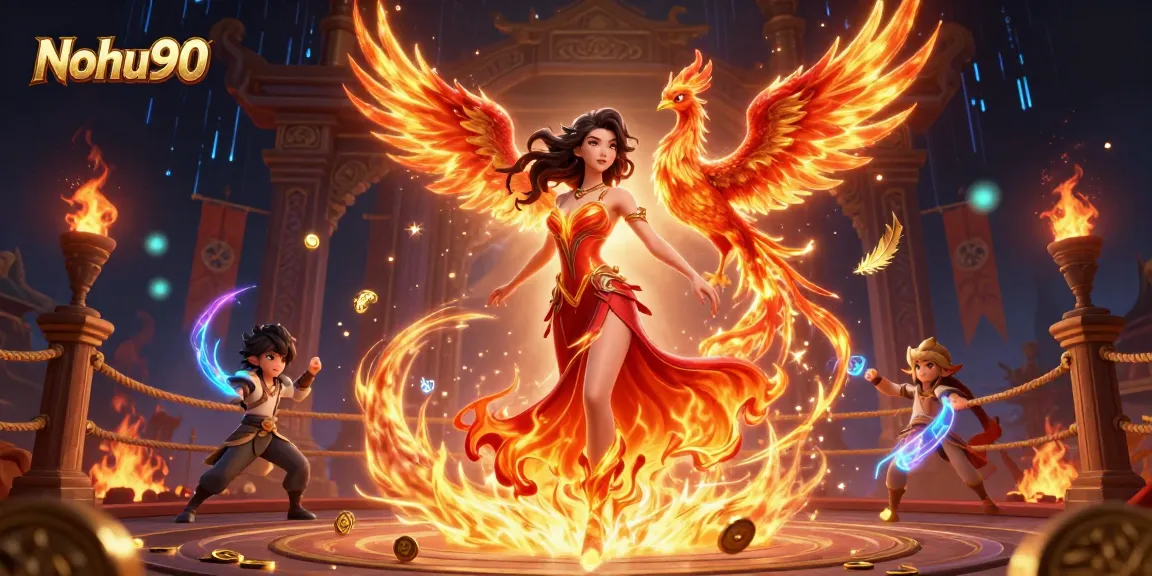 Nohu90 immerses players in a thrilling casino atmosphere with vibrant 3D characters and dynamic elements.