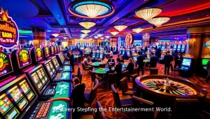 Casino gaming scene featuring KJC brand elements, showcasing vibrant tables and exciting players.
