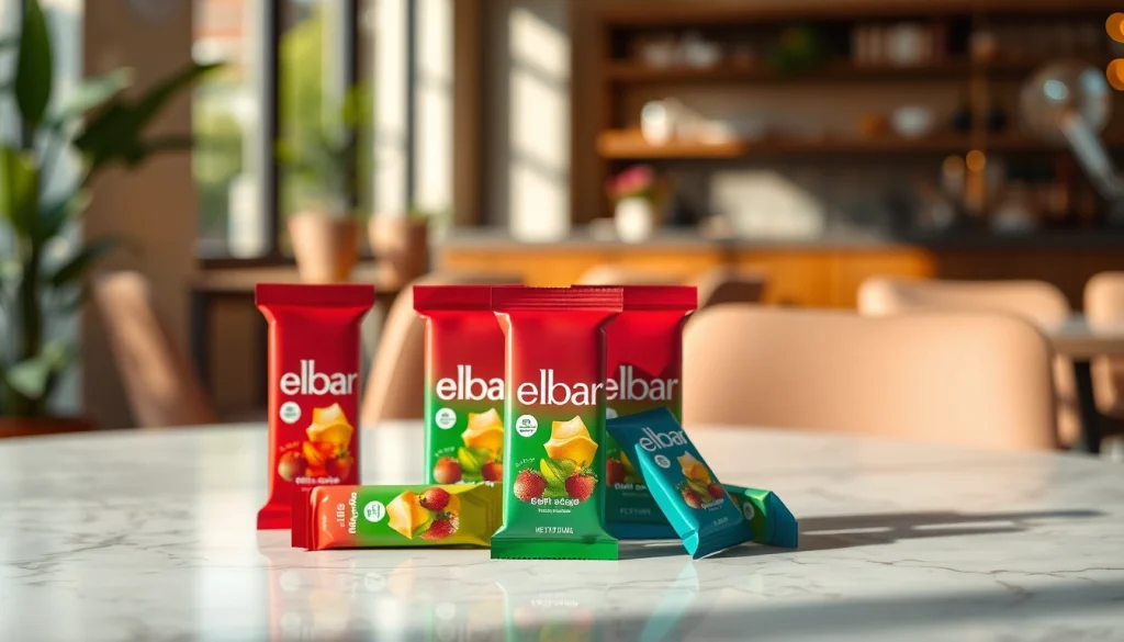 Entdecken Sie die verschiedenen elfbar pods in einer stilvollen Anordnung auf einem Tisch.