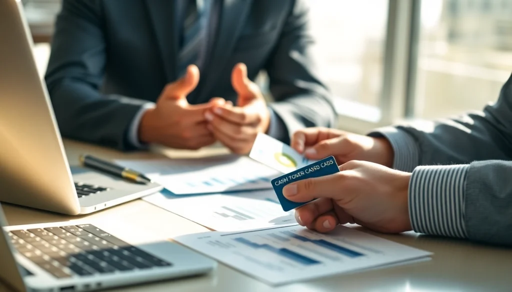 카드 현금화 방법을 설명하는 재무 컨설턴트와 의논하는 장면