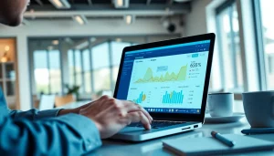 Analyze website metrics on af88.com with a professional in an engaging office set.