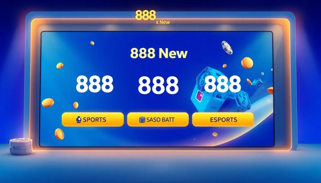 Experience the vibrant and secure gaming world of 888 New with casino games and sports betting.