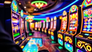Menampilkan pengalaman bermain toto slot online dengan mesin slot berwarna-warni dan antarmuka yang interaktif.