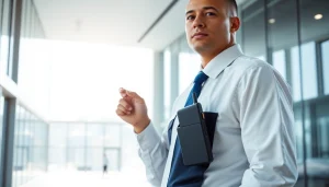 Security Services Fredericksburg portrayed by a vigilant guard in a corporate setting.