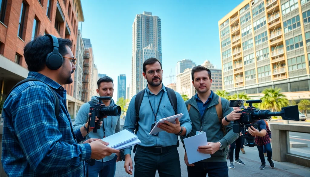 Observing a location scouting event, capturing various settings for filming.