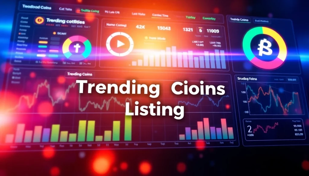 Explore the trending coins listing with dynamic visuals and real-time data.
