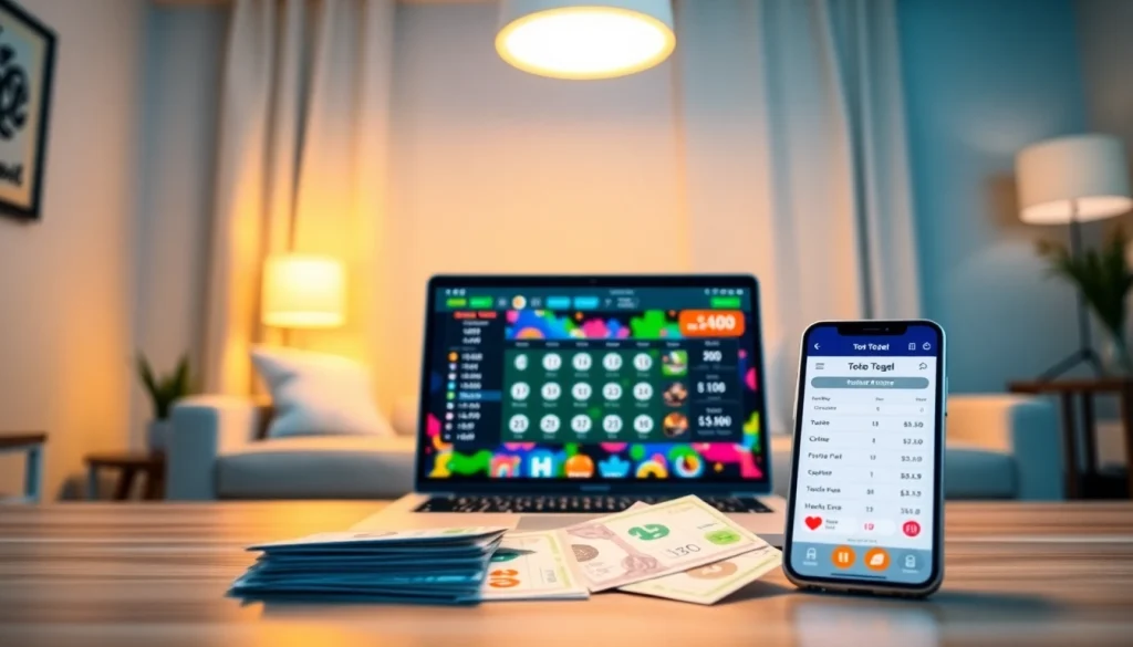Menampilkan pengalaman bermain toto togel dengan perangkat digital dan suasana menarik.