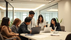 Gurgaon corporate law & HR advisory firm collaborating in a modern office setup.