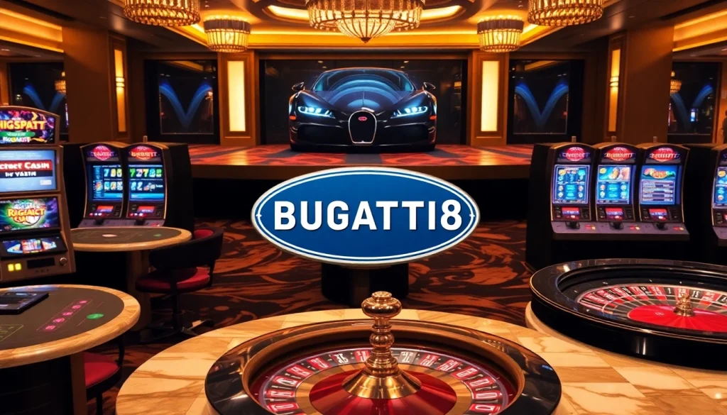 Experience exciting gambling at Bugatti8 with poker tables, slot machines, and a luxurious ambiance.