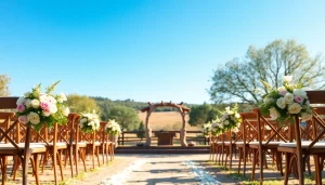 Experience breathtaking Clarksburg Wedding Venues with enchanting outdoor setups and serene landscapes.