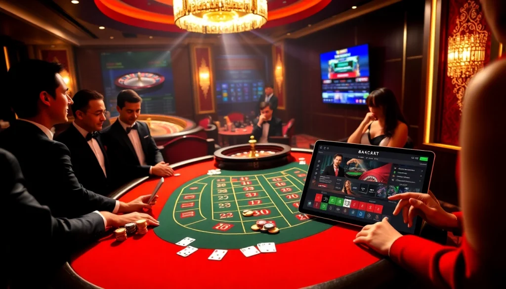 Engage with Baccarat action at XX88, showcasing vibrant casino tables and winning chips.