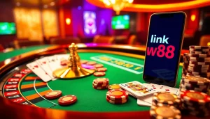 Experience excitement with the vibrant roulette table and link vao w88 displayed on a smartphone.