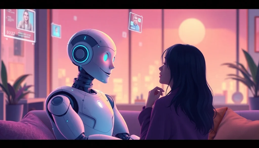 Engaging scene of ai sex interaction between a humanoid robot and human in a futuristic setting.