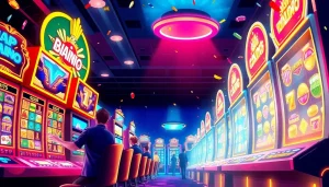 Exciting online gaming scene featuring hoki138 pro slot machines and happy players.