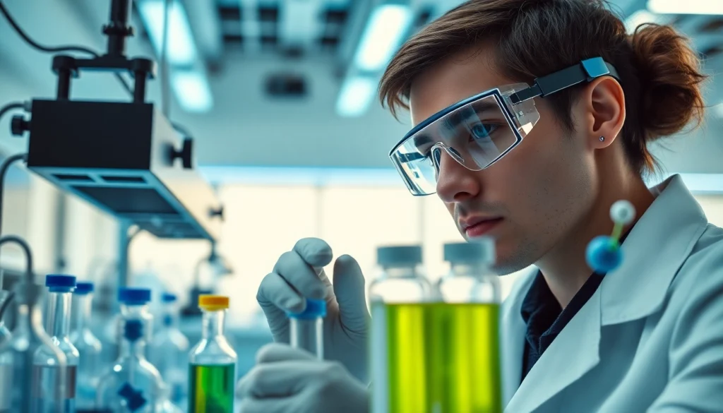 WIN55 synthetic cannabinoid research in a modern lab setting with advanced equipment.