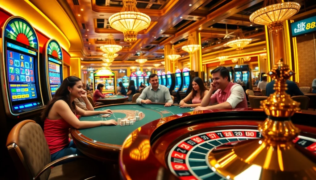 Trải nghiệm sự hồi hộp của tik 88 tại một casino sang trọng với các máy đánh bạc sôi động và bàn poker hấp dẫn.